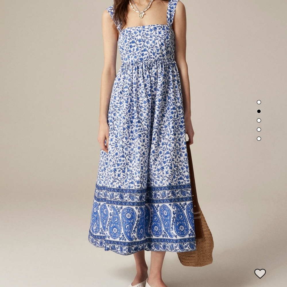 J. Crew Blue and White Sleeveless Sundress
